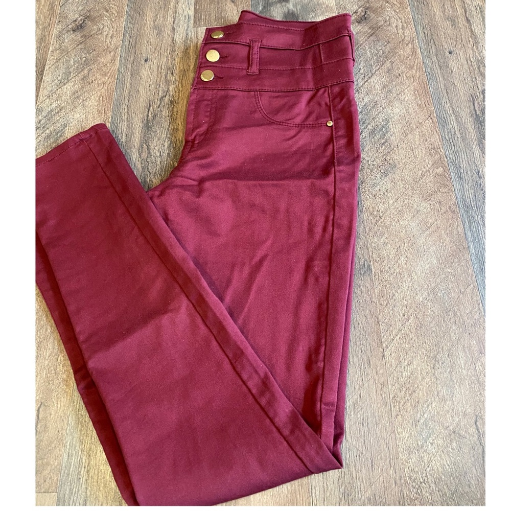 Maroon high waisted pants